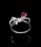 Pink Diamond Bow Engagement Ring