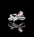 Pink Diamond Bow Engagement Ring