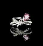 Pink Diamond Bow Engagement Ring