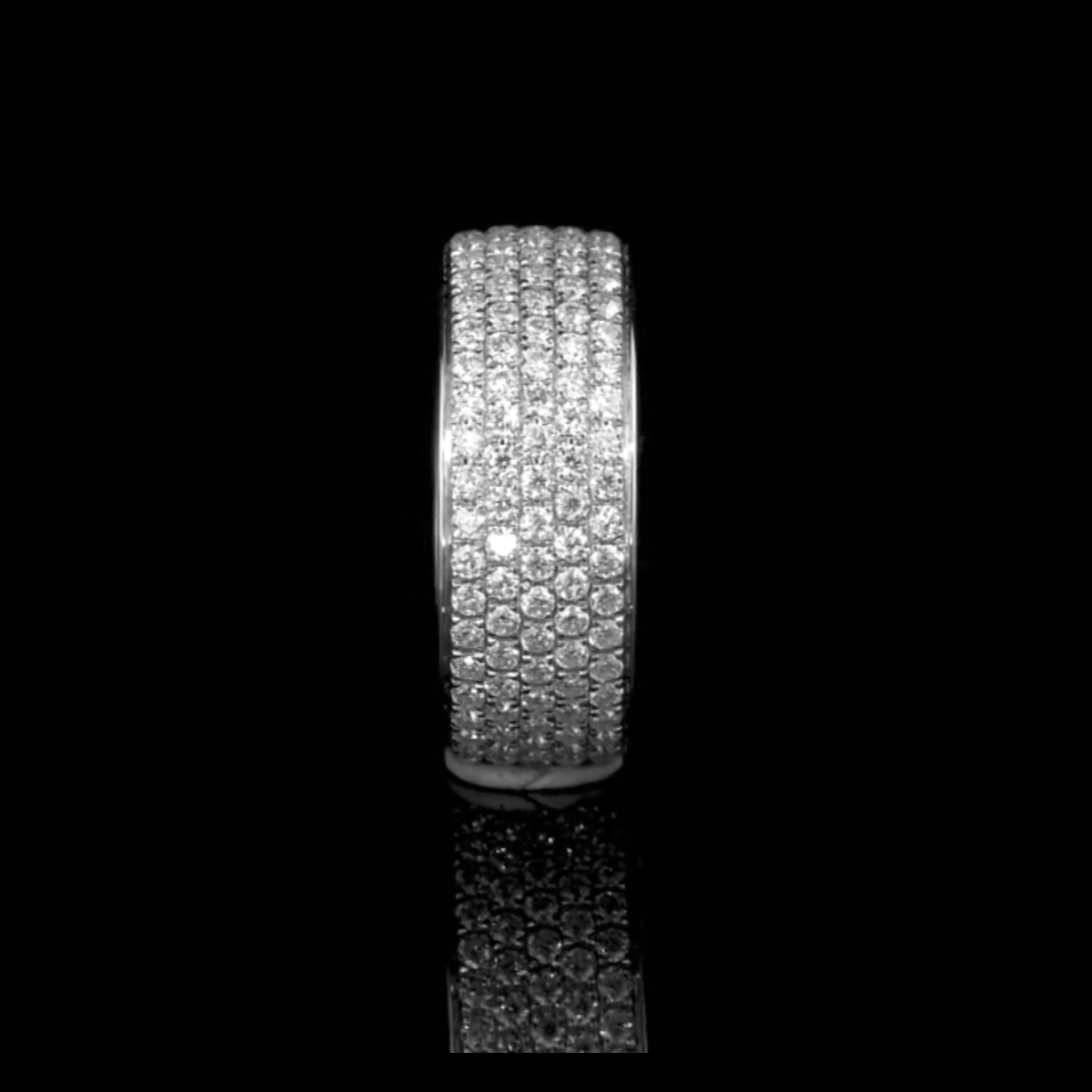 Five Row Diamond Pave Men's Ring