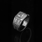 18K 1.5ct Princess Cut Luxury Men's Ring