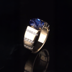 18K 2CT Sapphire Men's Ring