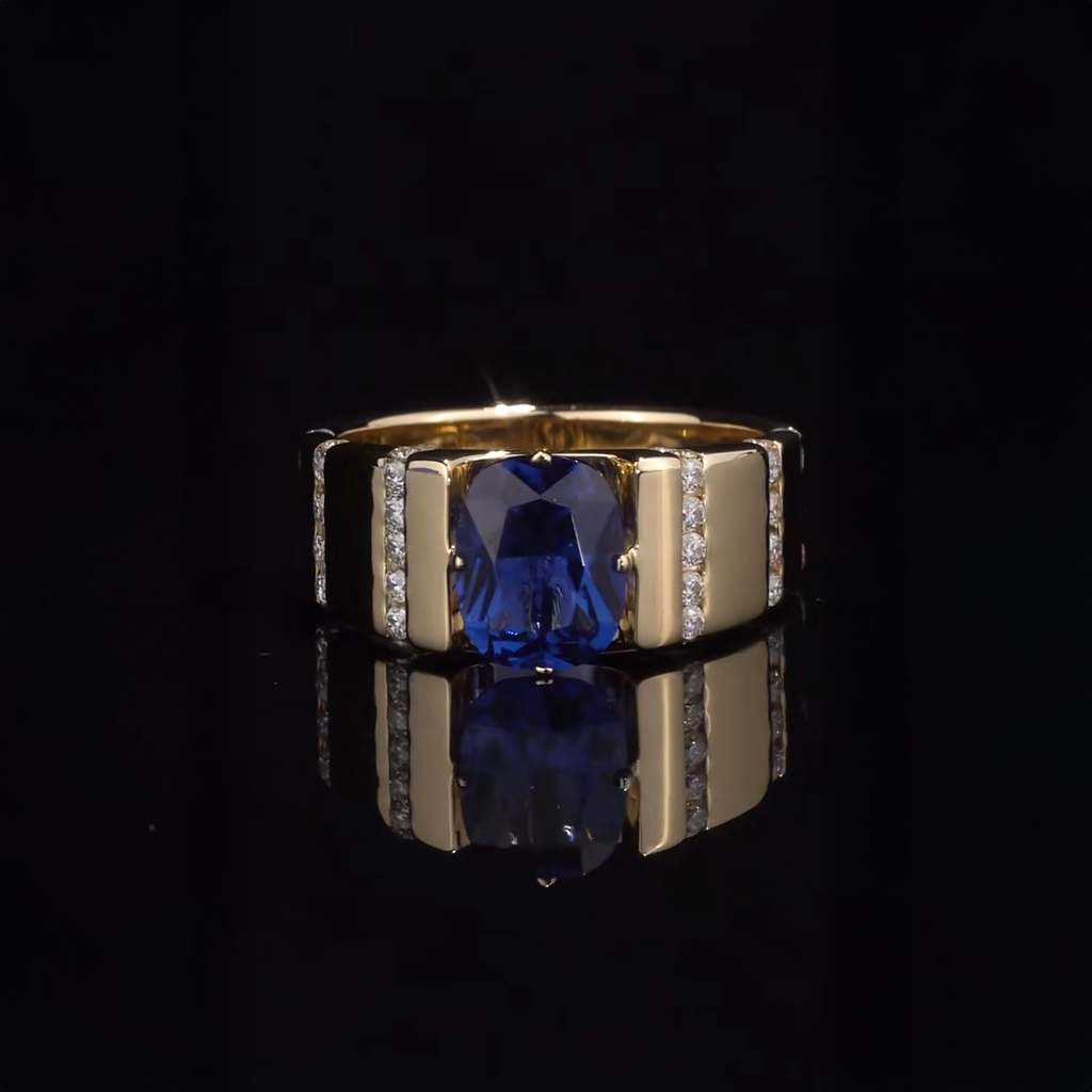 18K 2CT Sapphire Men's Ring