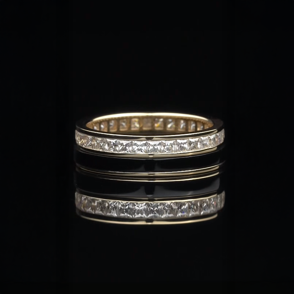Eternal Princess Cut Diamond Black Enamel Men's Ring