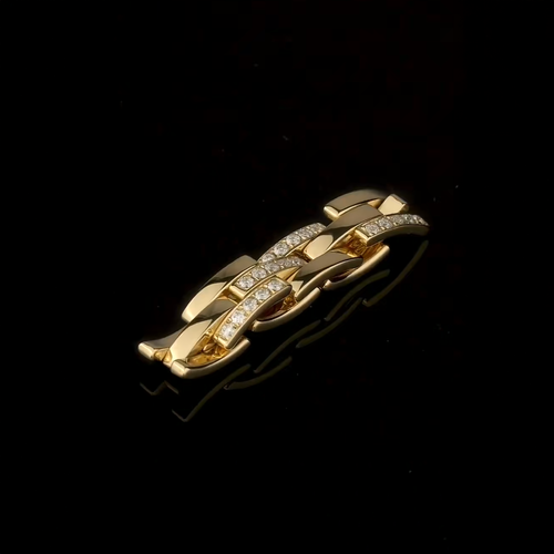 18K Gold Watch Strap Diamond Men's Ring