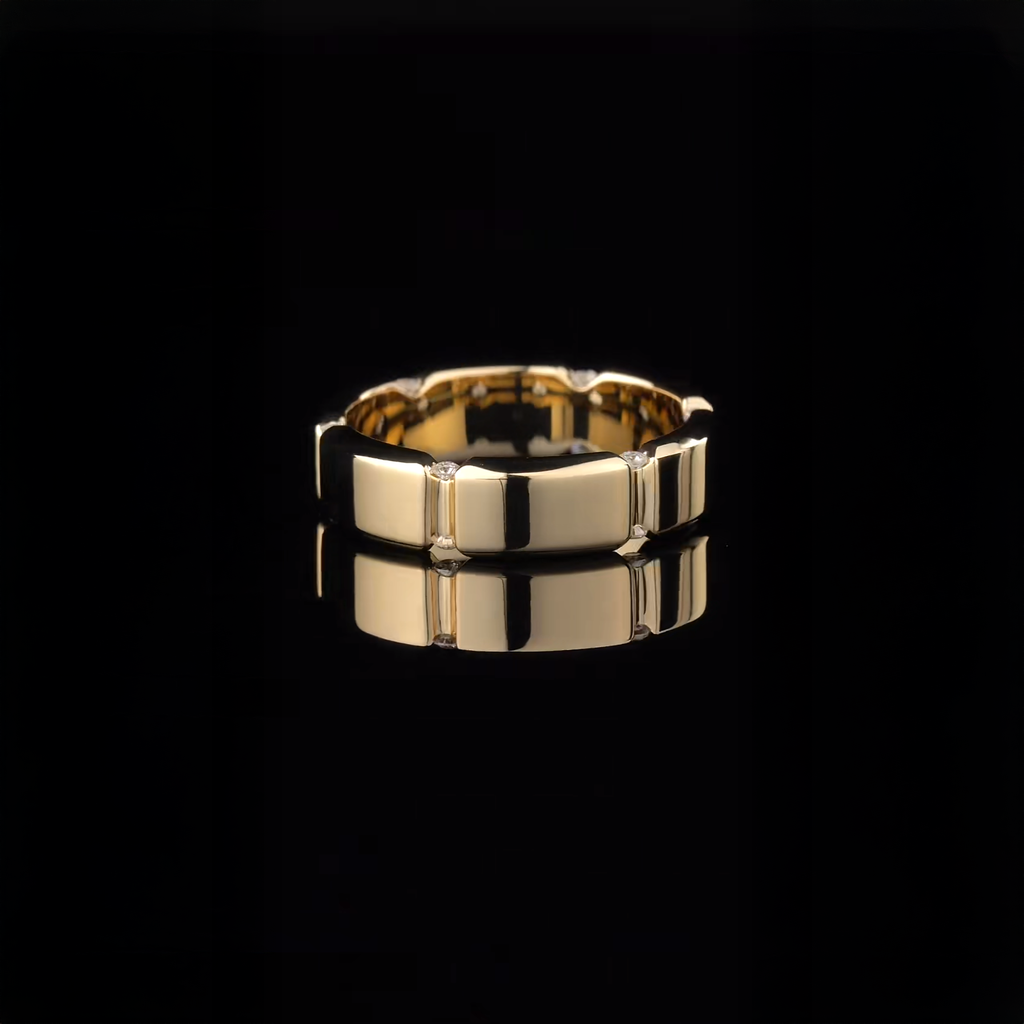 18K Square Geometric Men's Ring