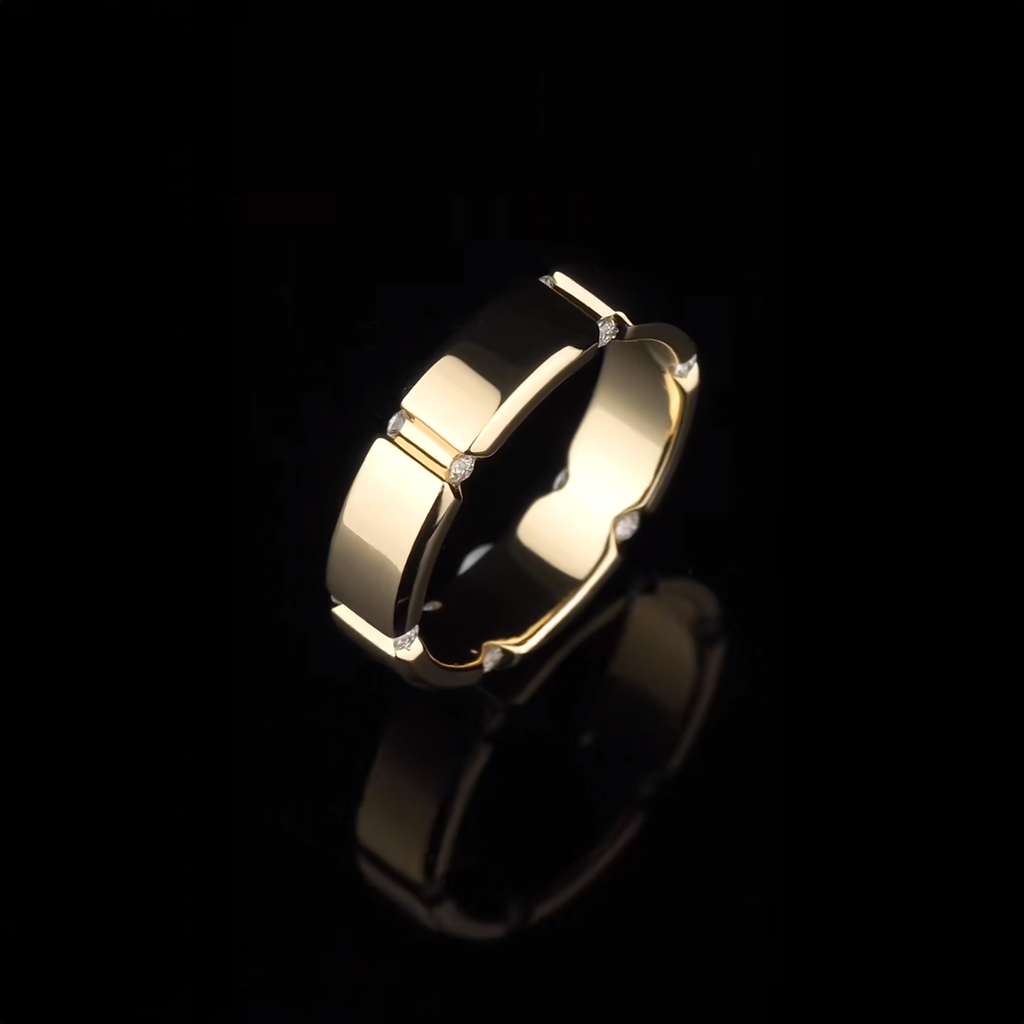 18K Square Geometric Men's Ring