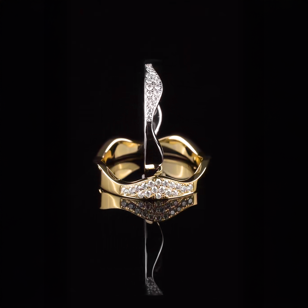 18K Wave Inspired Wedding Bands